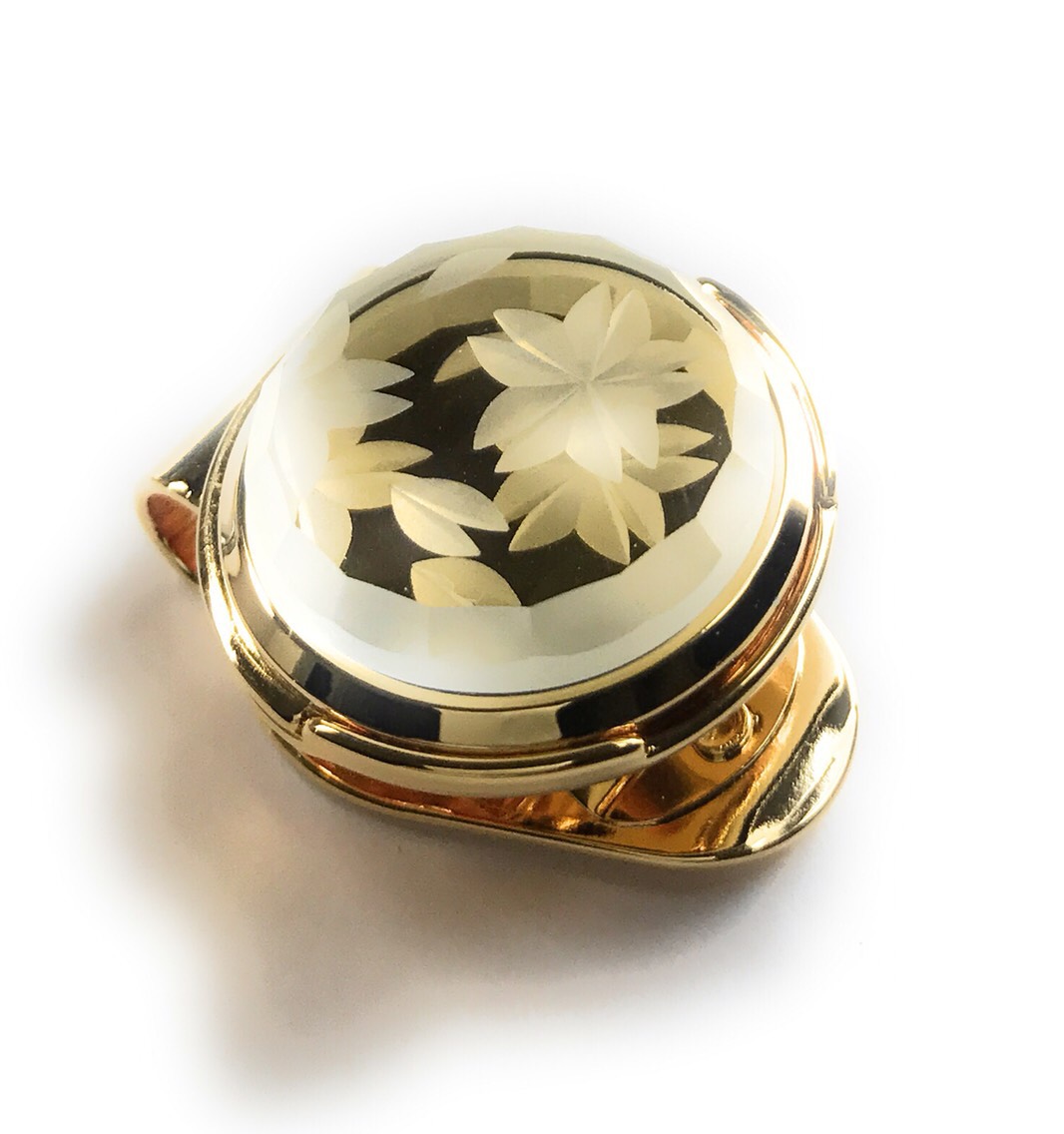 東京切子ゴルフマーカー Reflection　桜舞　クリアー・ゴールド