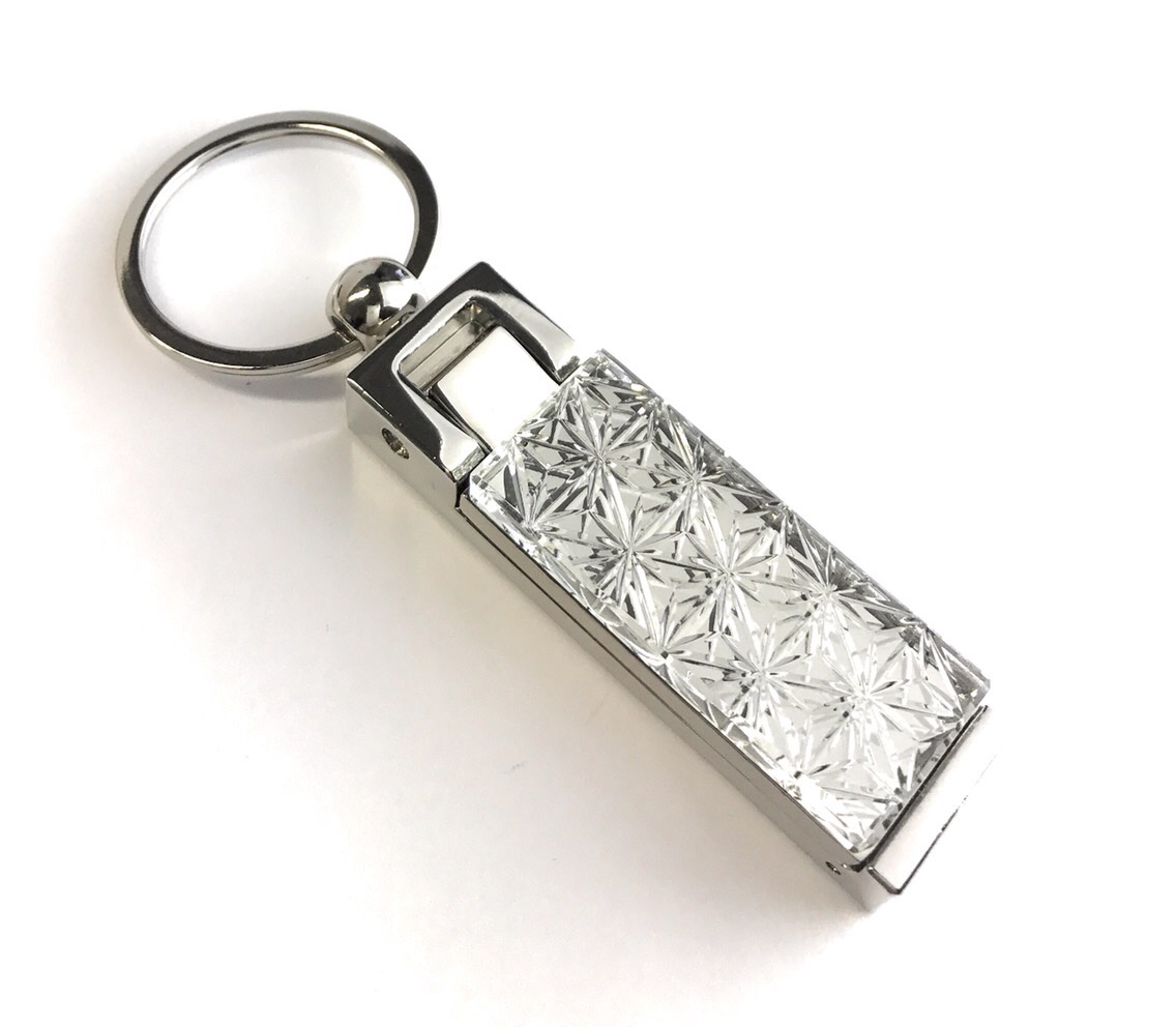 東京切子スマホスタンド　＆　バッグハンガー　千代紙　クリアー