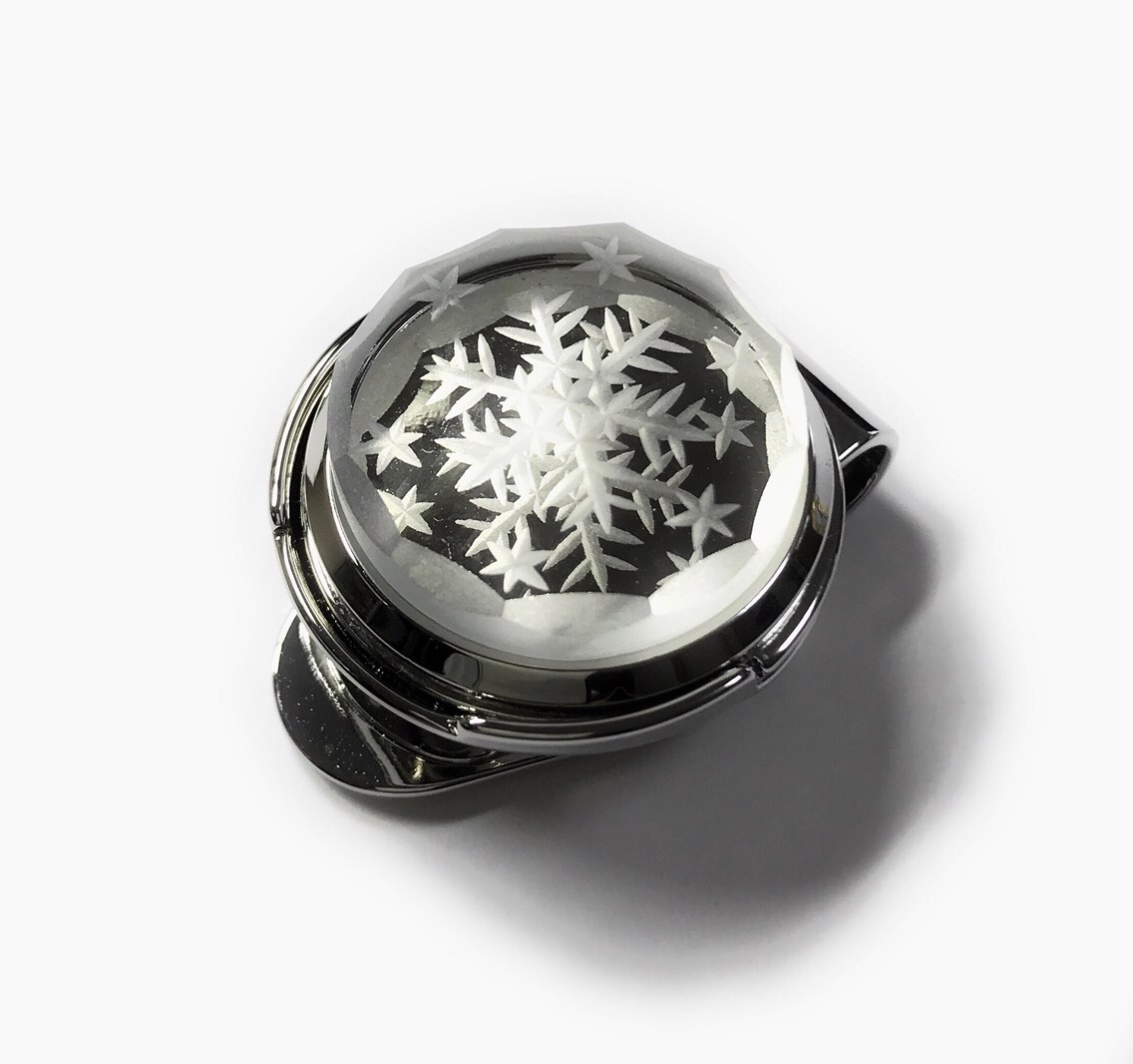 東京切子ゴルフマーカー　Reflection　スノー　クリアー