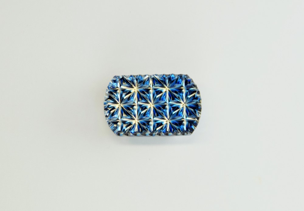 東京切子帯留め　お太鼓　麻乃葉　青 17,094円