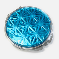 Tokyo Kiriko (Hana Kiriko) Compact Mirror Chiyogami Blue Futuris 第2張的照片