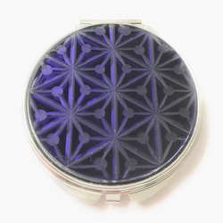 Tokyo Kiriko (Hana Kiriko) Compact Mirror Chiyogami Purple Futur 第2張的照片