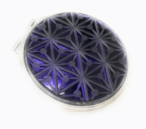 Tokyo Kiriko (Hana Kiriko) Compact Mirror Chiyogami Purple Futur 第3張的照片