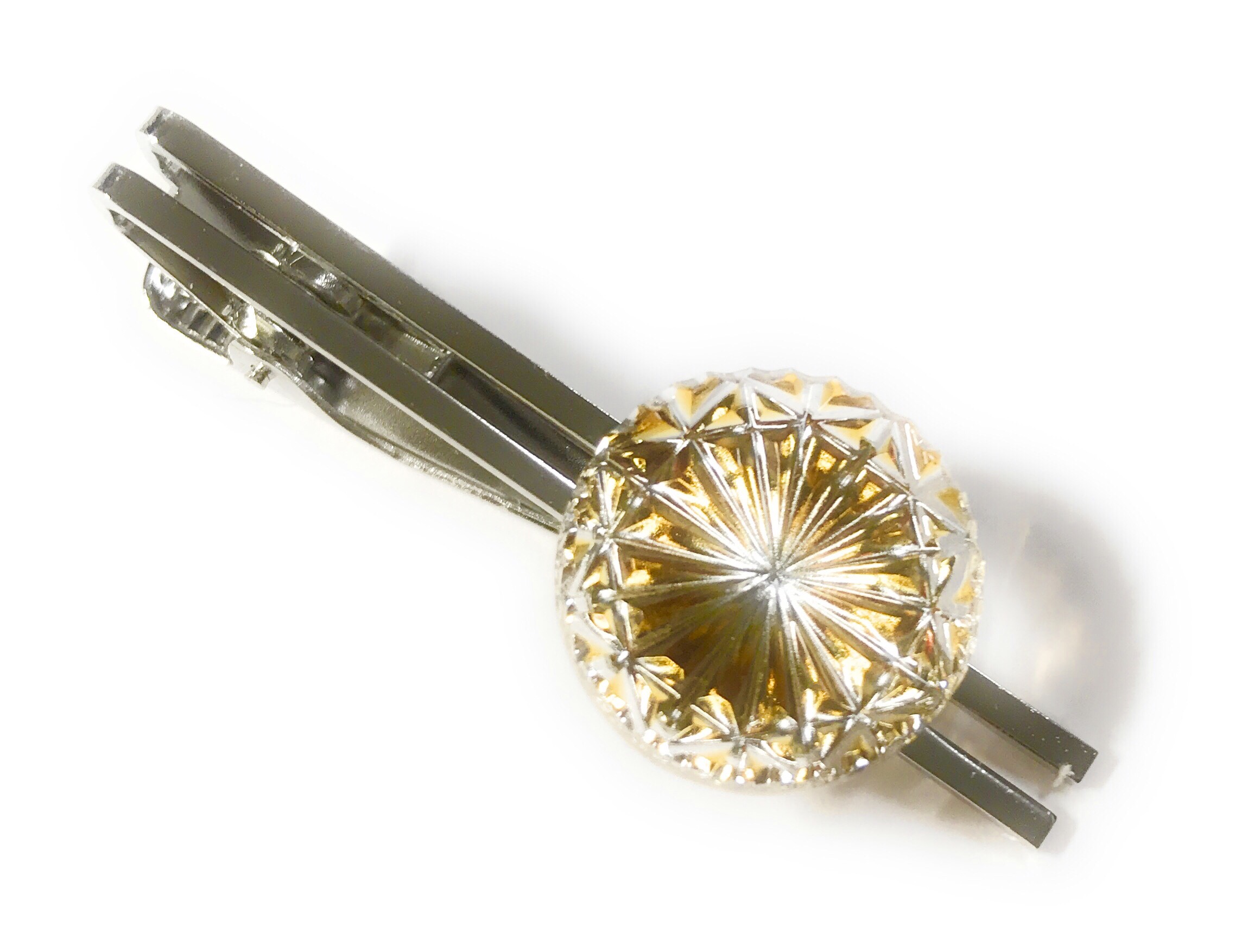 東京切子タイピン　菊　アンバー