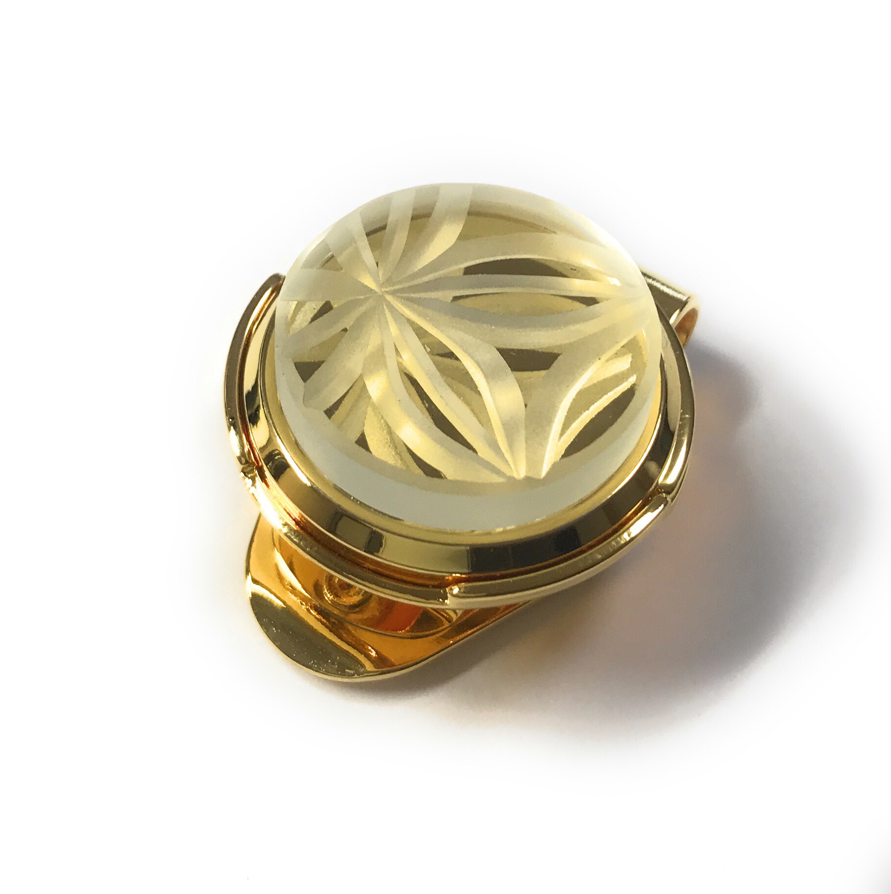 東京切子（花切子）ゴルフマーカー　雅七宝　 クリアー・ゴールド