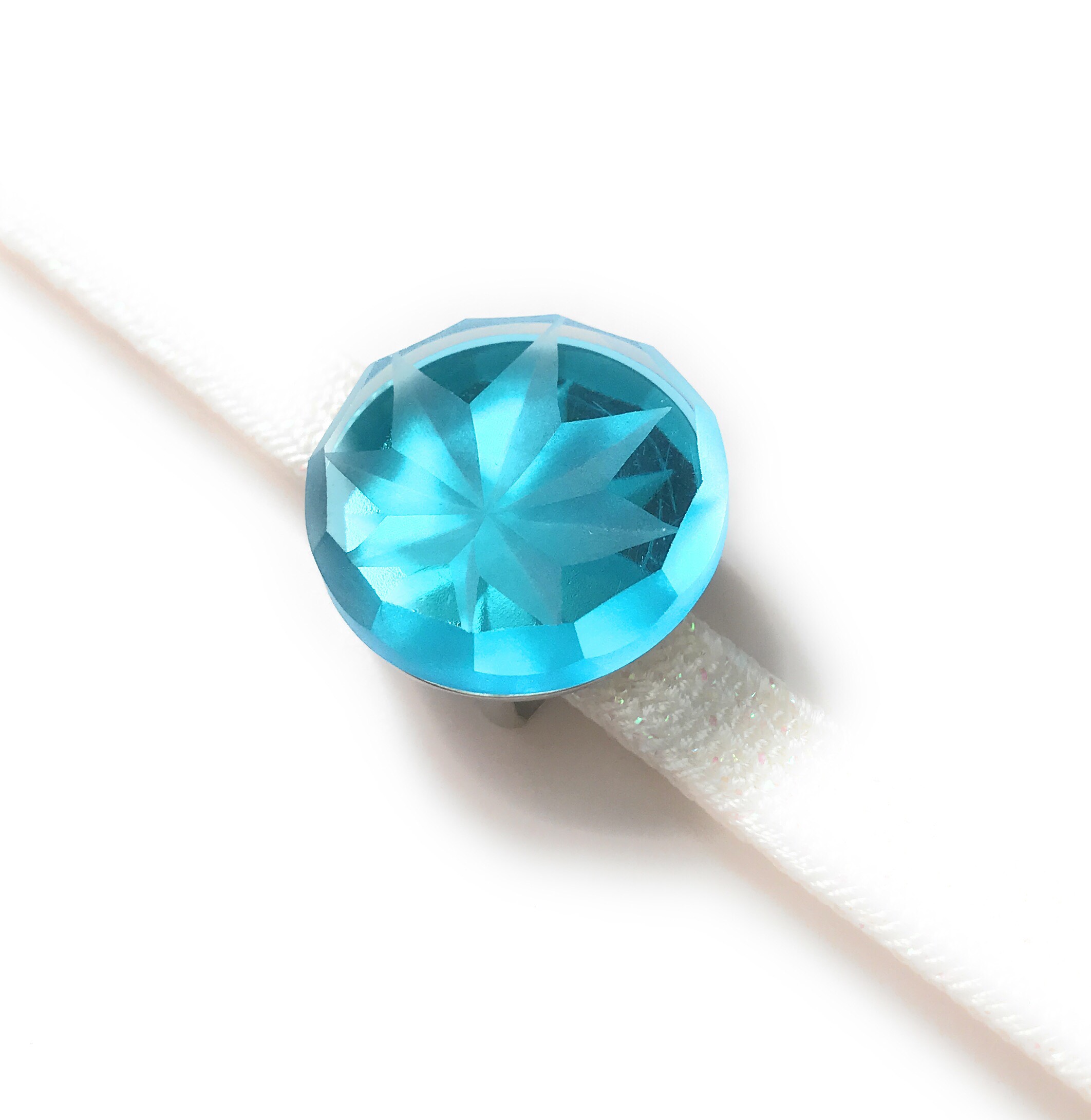 東京切子帯留  Reflection　もみじ　ライトブルー