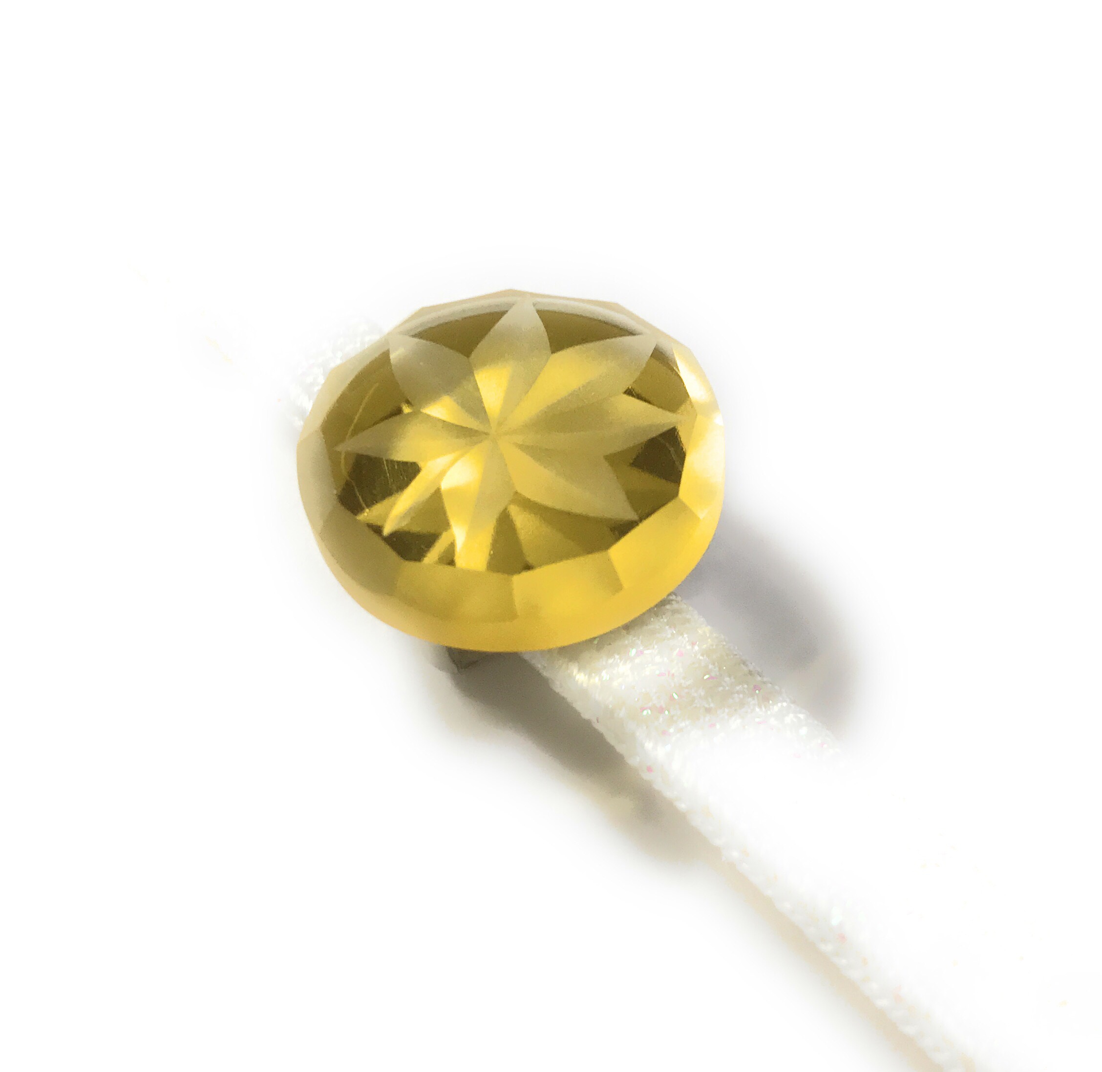 東京切子帯留  Reflection　もみじ　イエロー