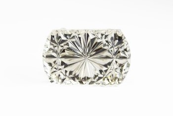 東京切子帯留め　お太鼓　菊　クリアー