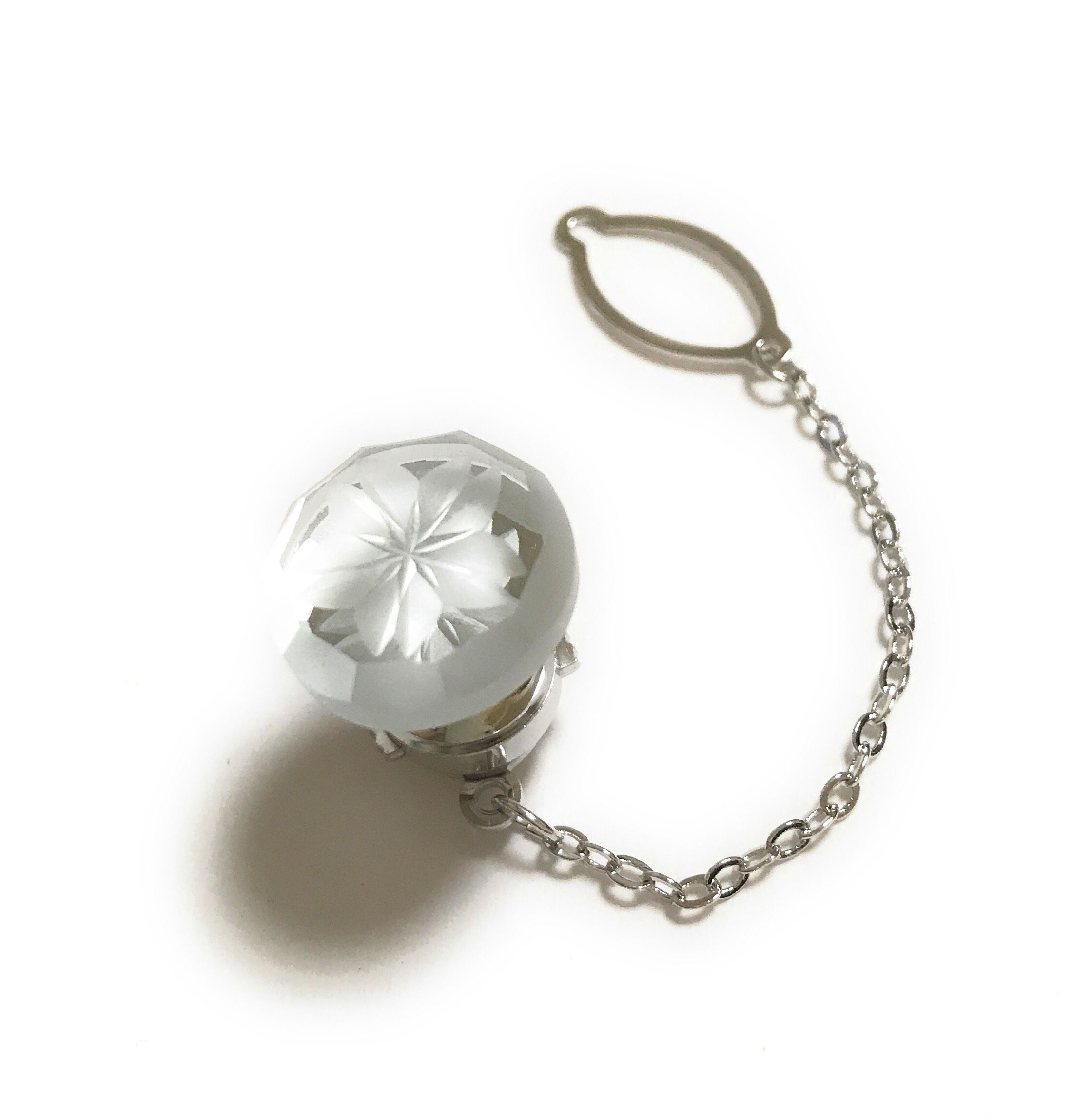 東京切子（花切子）タイタック　桜　クリアー