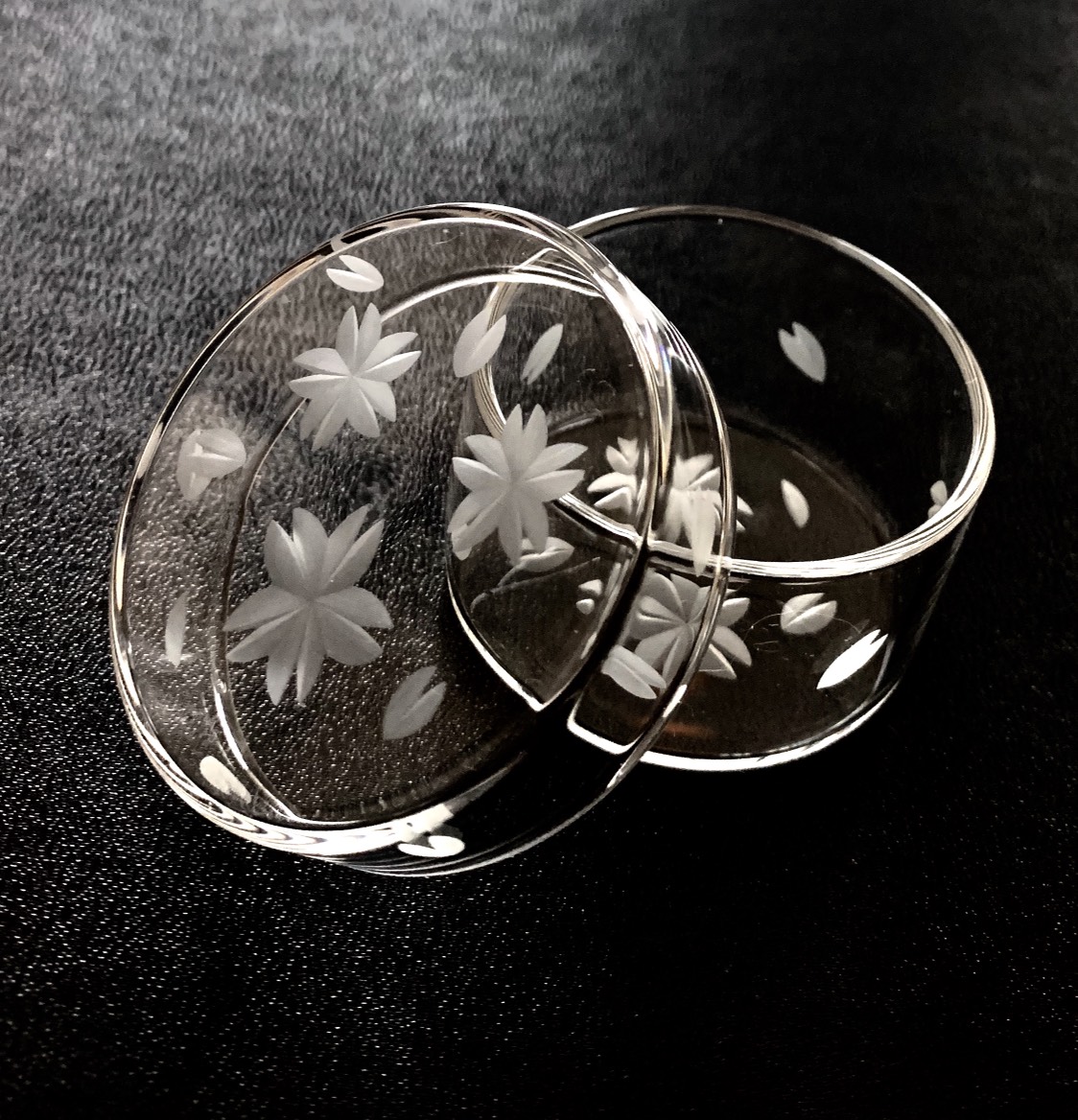 東京切子（花切子）ガラスケース　桜