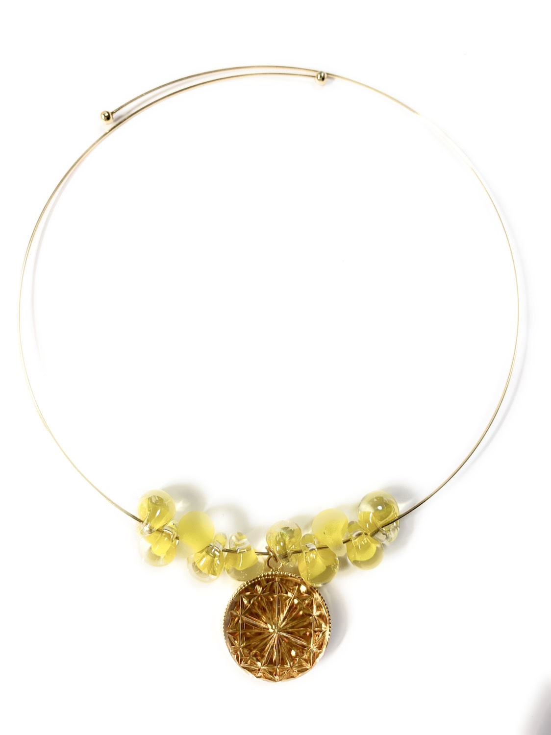 東京切子チョーカー　菊　アンバー・ゴールド