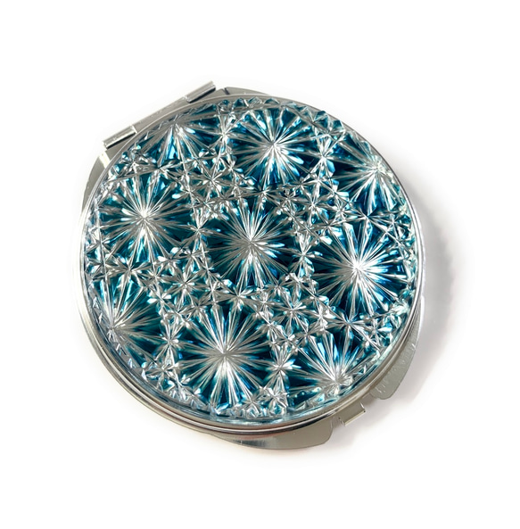 東京切子コンパクトミラー 星姫 　ダークブルー　Silver 3枚目の画像