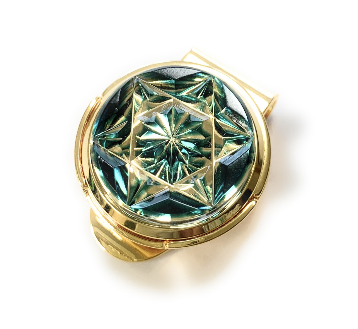 東京切子ゴルフマーカー  六芒菊　ダークブルー・ゴールド