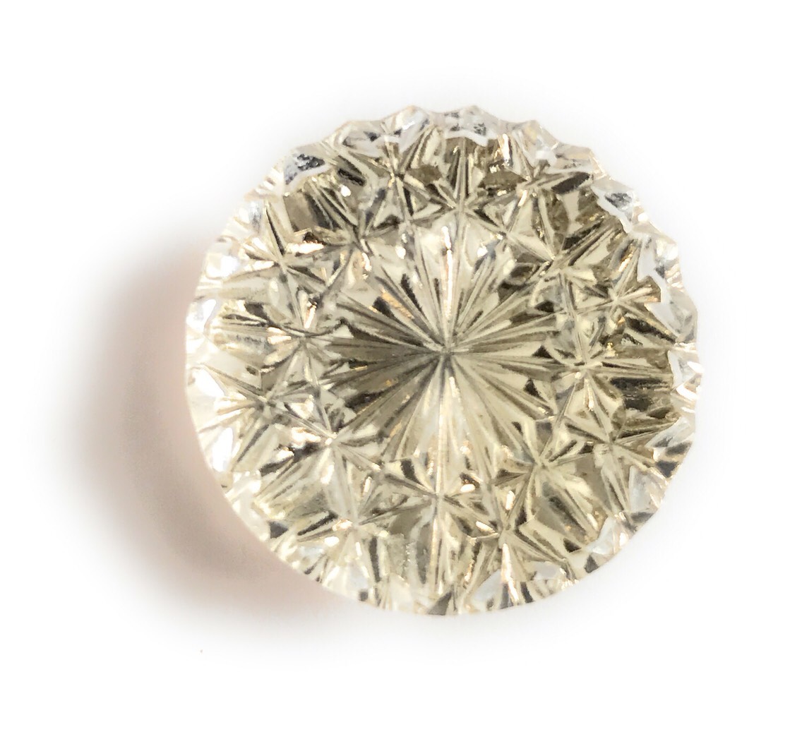 東京切子帯留め　ひまわり　クリアー・ゴールド