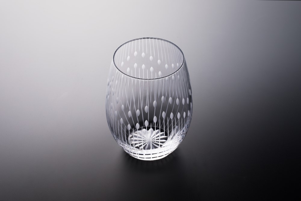 東京切子(花切子）ワイングラス　花火