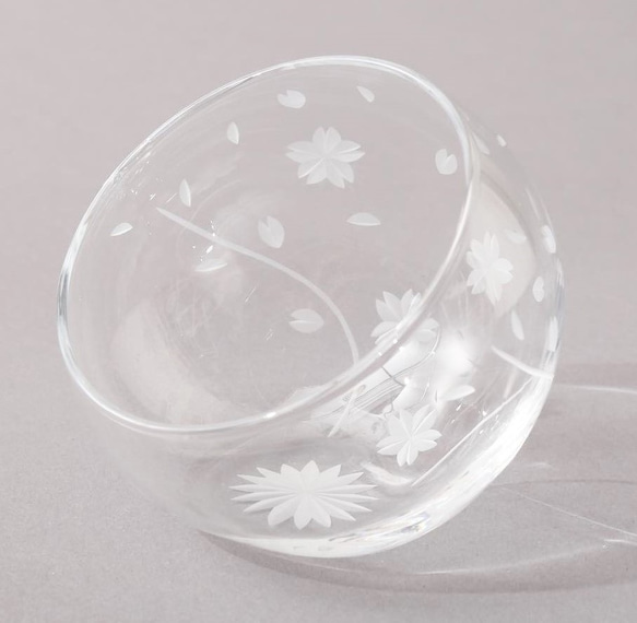 東京切子　アイスクリームグラス　「流れ桜」 1枚目の画像