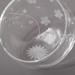 東京切子　アイスクリームグラス　「流れ桜」 3枚目の画像