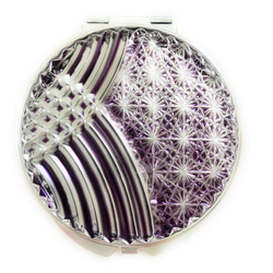 東京切子コンパクトミラー　流菊　紫　Futuristic Silver 4枚目の画像