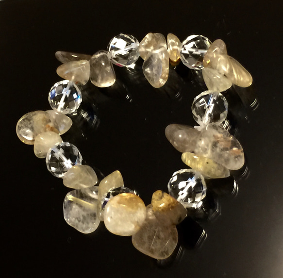 ルチルクォーツ（針水晶)&水晶 ブレスレット pau 通販 2288685
