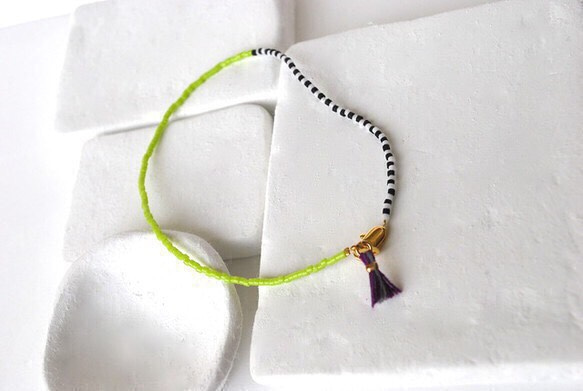 Tropical Fish * Aquarium* Anklet = Lime x Stripe 2枚目の画像