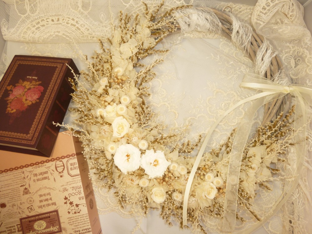 野バラのアンティークリース（ブーケ）受注製作