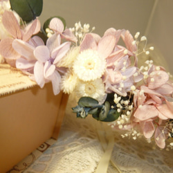 ピンクパープルの可憐な花冠（受注製作） 3枚目の画像