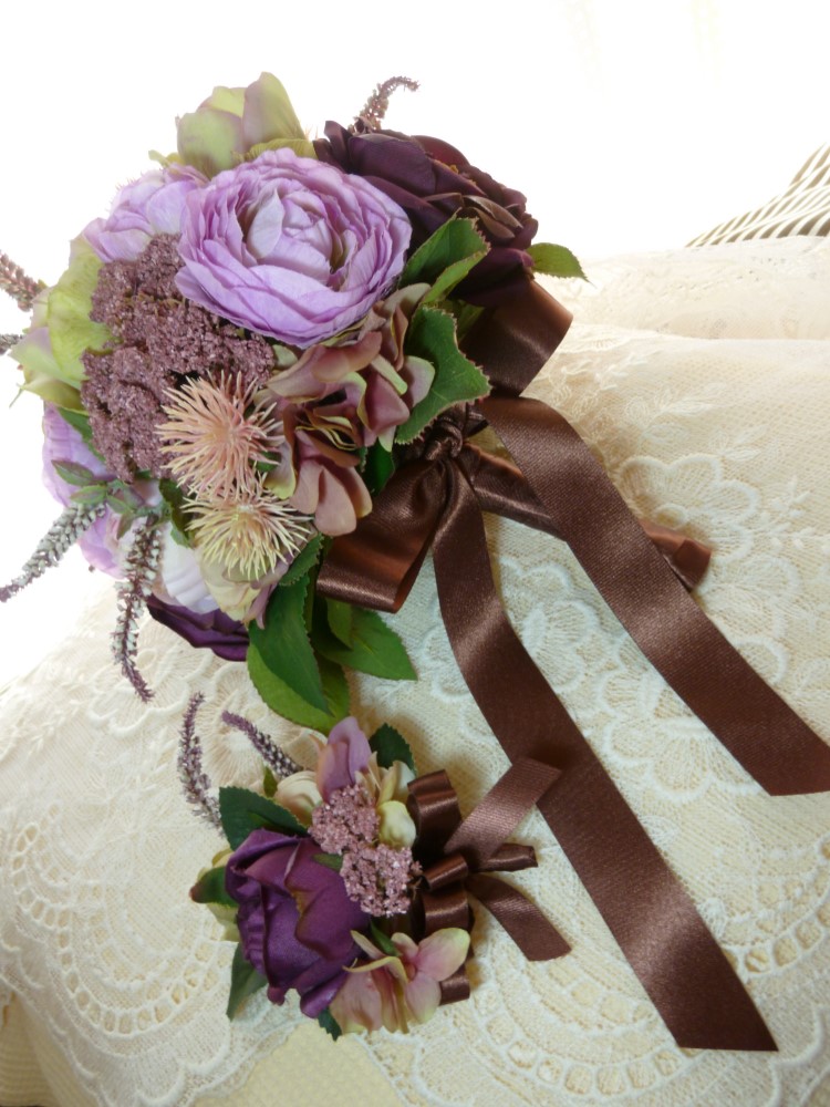 saleモーブカラーのブーケセット