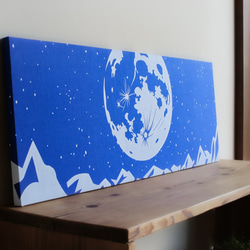 【受注製作】Fly me to the Moon ファブリック/アートパネル (32x90cm) 4枚目の画像