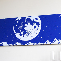 【受注製作】Fly me to the Moon ファブリック/アートパネル (32x90cm) 5枚目の画像