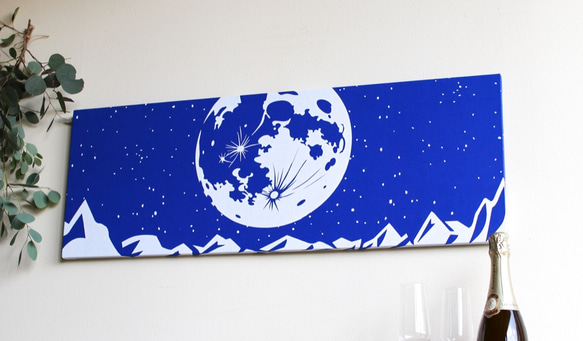 【受注製作】Fly me to the Moon ファブリック/アートパネル (32x90cm) 5枚目の画像