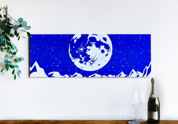 【受注製作】Fly me to the Moon ファブリック/アートパネル (32x90cm) 1枚目の画像