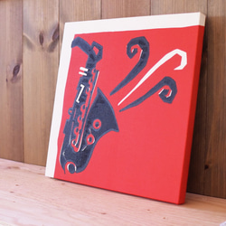Red Saxophone ファブリック/アートパネル 1枚目の画像