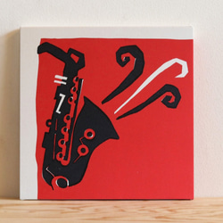 Red Saxophone ファブリック/アートパネル 5枚目の画像