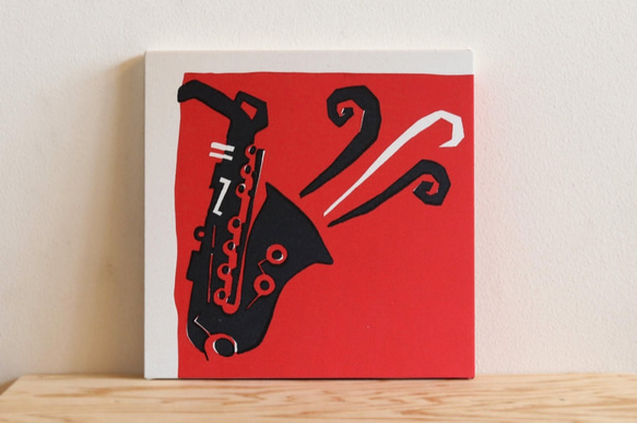 Red Saxophone ファブリック/アートパネル 5枚目の画像