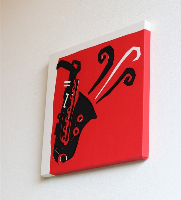 Red Saxophone ファブリック/アートパネル 3枚目の画像