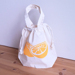 【受注製作】Lemon Yellow トートバッグ [便利な巾着バッグ] 3枚目の画像