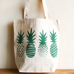 【受注製作】Green Pineapples トートバッグ 1枚目の画像