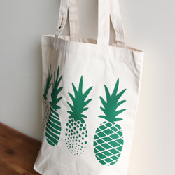 【受注製作】Green Pineapples トートバッグ 9枚目の画像