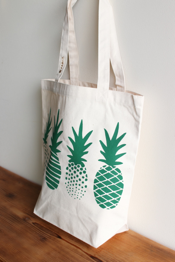 【受注製作】Green Pineapples トートバッグ 9枚目の画像