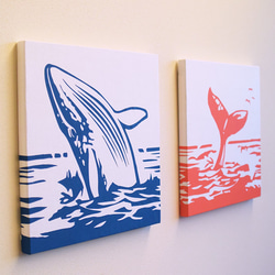 Humpback Whale 布料面板[波普艺术] 2件套 第1張的照片