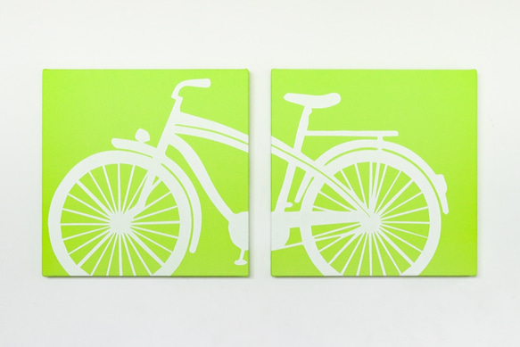 Lime Bicycle 布料面板[波普艺术] 2件套 第4張的照片