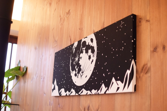 【32x90cm】(受注製作)Fly me to the Moon ファブリック/アートパネル 6枚目の画像