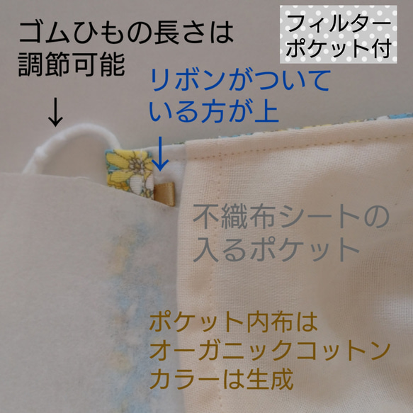 夏マスク　綿レース　ゴムひもが調節できる　送料込　立体布マスク　大人用　普通サイズ　小さめサイズ 7枚目の画像