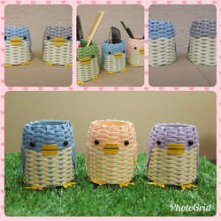 ペンギンさんのペン立て クラフトバンド フリーボックス・小物入れ