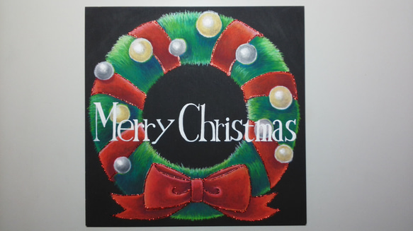 どんぐりアート♡Merry Xmasタペストリー風ライト付きリース♡ どんぐりアート♡Merry Xmasタペストリー風ライト付きリース