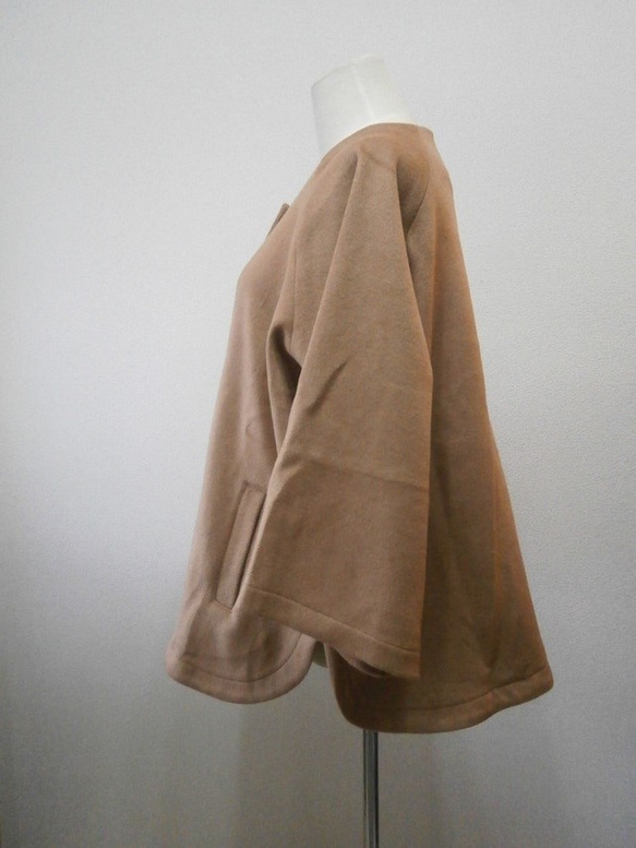 ★en-enミニシャギーウールジャケット ・キャメル(裏地付き） 3枚目の画像