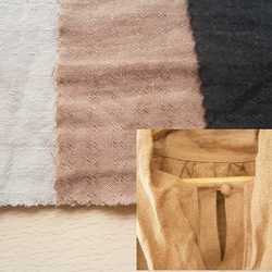 ★ｅｎ-en●ベージュ　織り柄リネン　前リボンギャザー袖プルオーバー・ベージュ(新作、人気、麻) 5枚目の画像