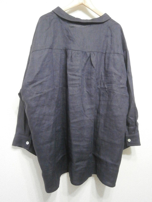 ★en-enチビ襟スッキッパ―シャツ・深い茄子紺色 5枚目の画像