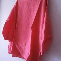 ★en-enリネン・立体袖・ボートネック背リボンプルオーバー・ピンク 3枚目の画像