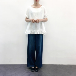 en-enリネン・身幅たっぷりプルオーバー・オフホワイト(新着、夏、最新、麻、大人気) 2枚目の画像